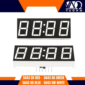 10 قطعة 5643BH 5643BB 5643BG 5643BW 0.56 بوصة الأنود المشترك ساعة 4 أرقام سبعة قطعة Led عرض أنبوب أحمر أزرق أخضر أبيض