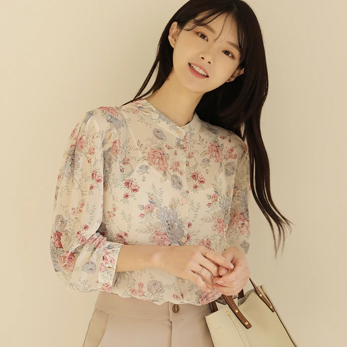 Flower chiffon blouse FREE fast shipping