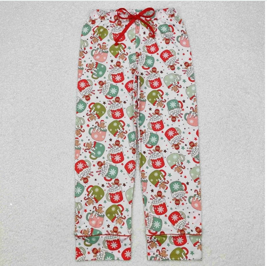 

Женские длинные свободные брюки с пряничным молочным принтом, семейные рождественские пижамы, одежда для сна, длинные брюки