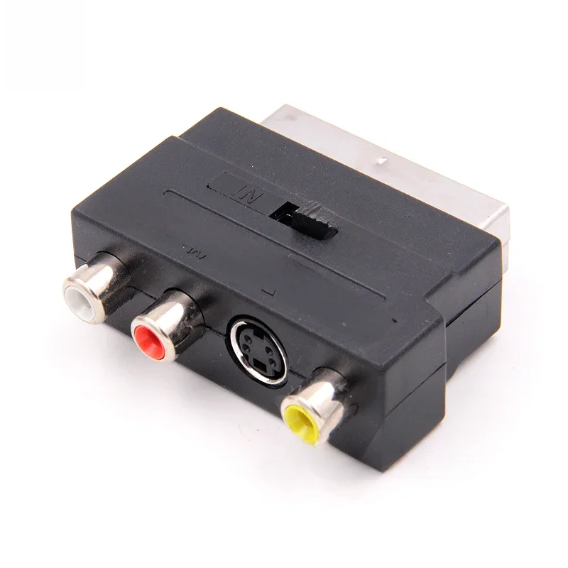 1szt 3 RGB Scart Composite RCA SVHS S-Video AV TV Audio For Video DVD VCR Recorder mini Adapter najnowsza wysoka jakość — zdjęcie produktu 5