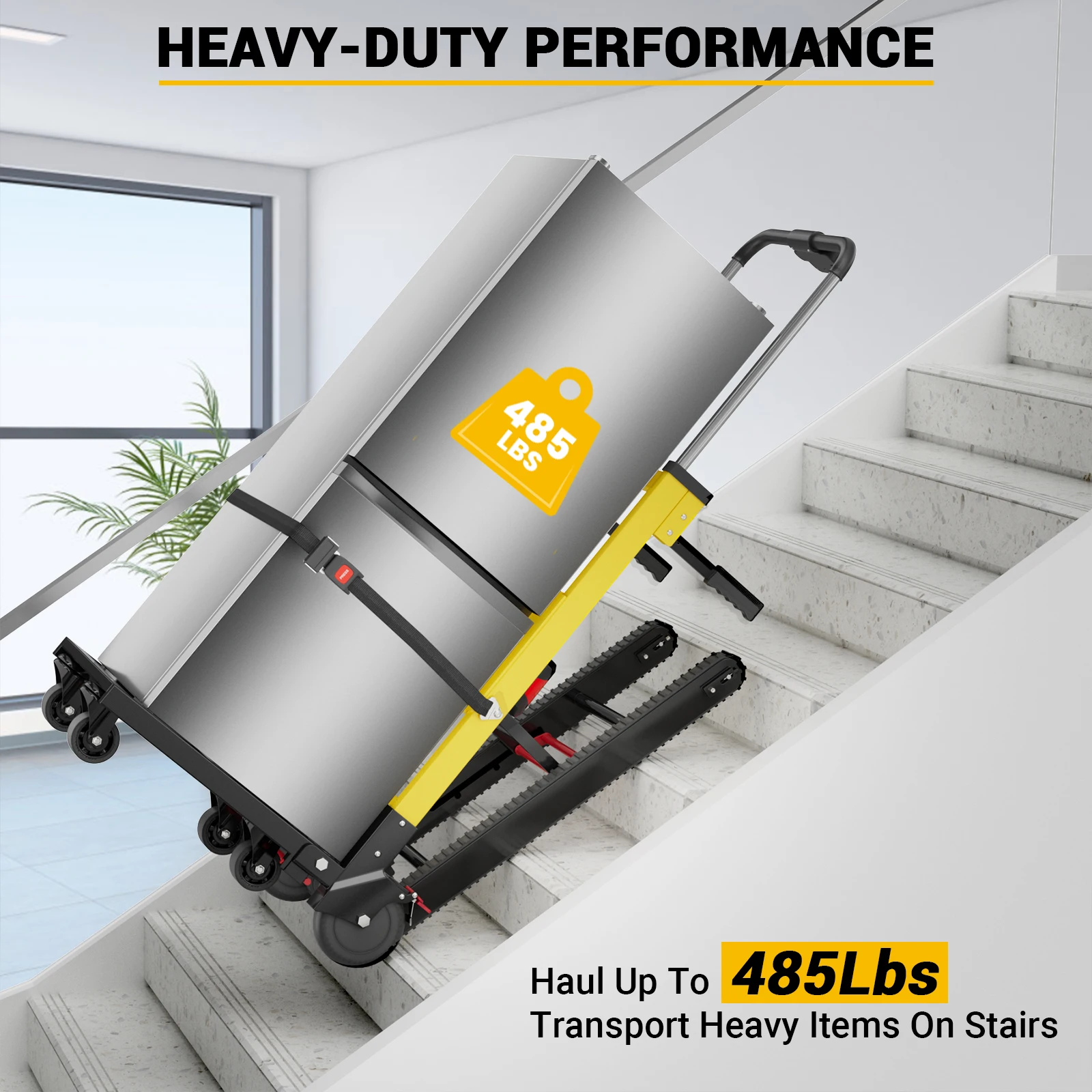 Electric Stair Climbing Dolly, Various Speeds and 485lbs Max Load, Powered Stair Climber Dolly for Furniture Family Logistics