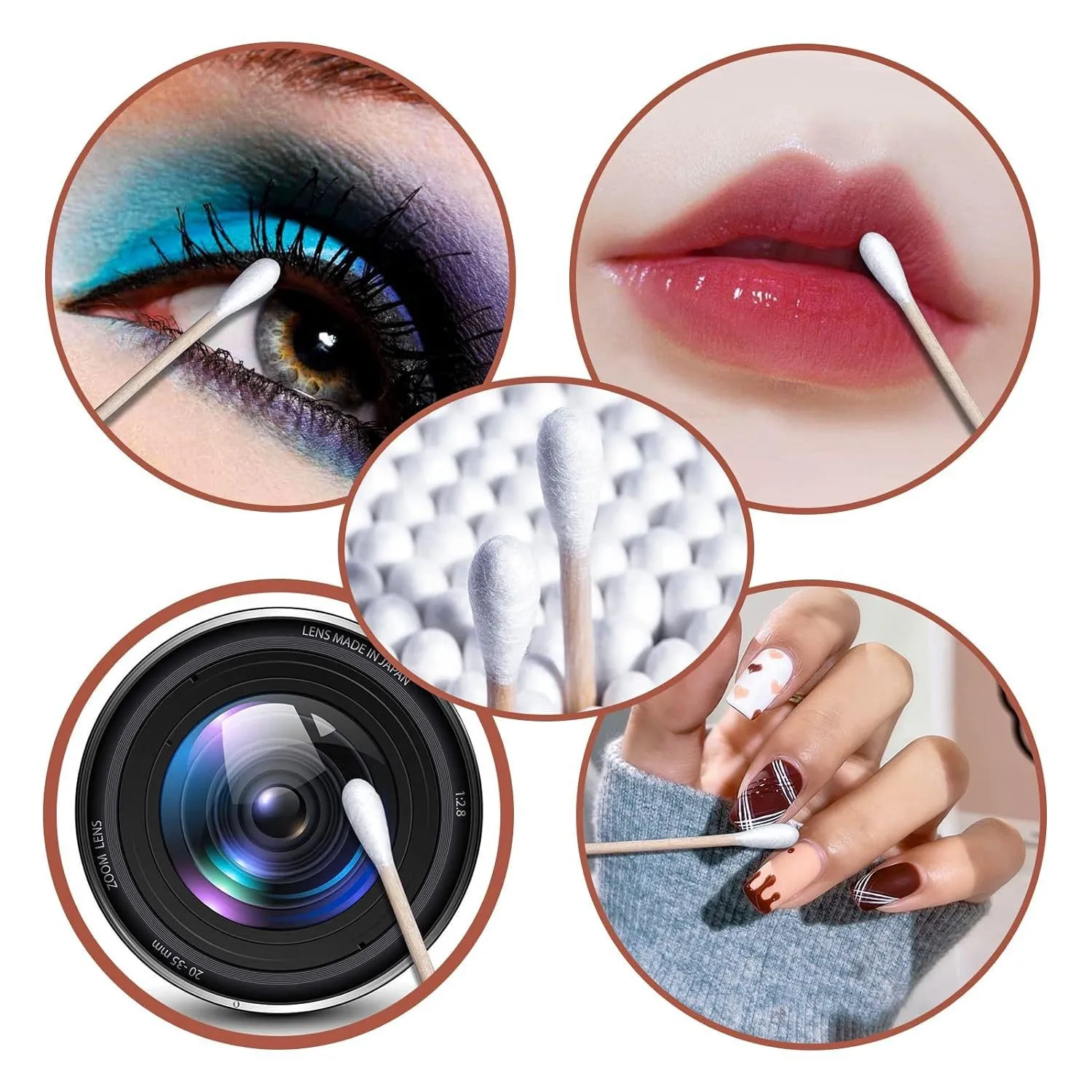 Coton-tige à Double tête pour femmes, bâton d'oreille, nettoyage Nasal, outil de maquillage, pointe de rouge à lèvres, nettoyage ménager quotidien, 300 pièces