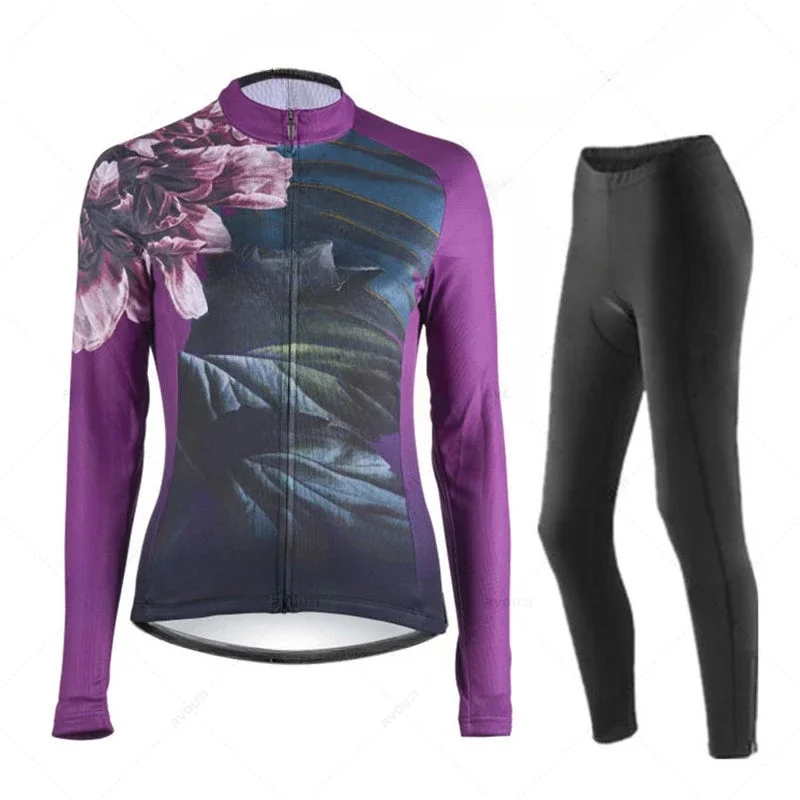 AliExpress CWFSTRAVAYBM Women Autumn Cycling Jersey Set Long Sleeve Breathable Clothing MTB Maillot Ropa Ciclismo Bicycle Sportswear Bike Uniform