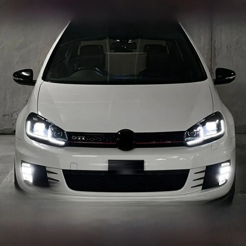 Reflektor samochodowy do VW Golf 6 Reflektory 2009-2012 LED Upgrade 7.5 Design DRL Signal Lamp Akcesoria samochodowe — zdjęcie 2