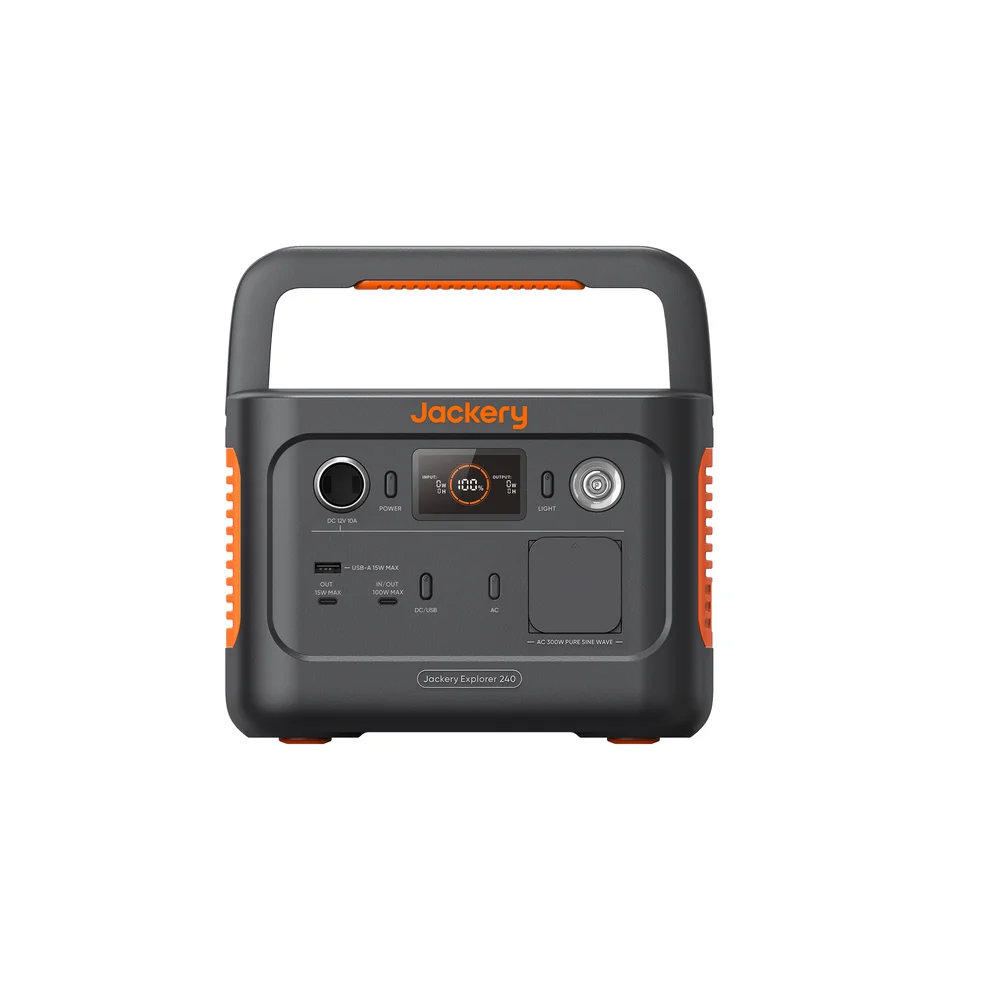Jackery E240 v2 Tragbare Powerstation mit Adapter, 256Wh LiFePO4 Solargenerator