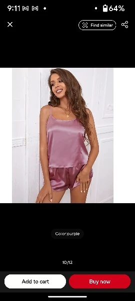 Women's Sexy Silk Satin Ruffled Pajamas Sets Shorts Sets Sleepwear Elegant Nightwear Solid Camis High Waist Vintage Summer photo review