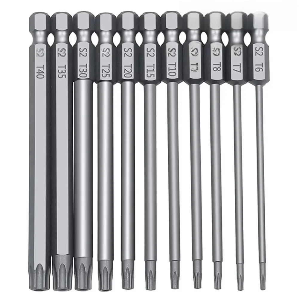 Zestaw wkrętaków z łbem Torx STONEGO Magnetyczny chwyt sześciokątny 1/4" S2 Stalowe wiertła o długości 3 cali Bezpieczne wiertła Torx 50/75/100 mm — zdjęcie 2