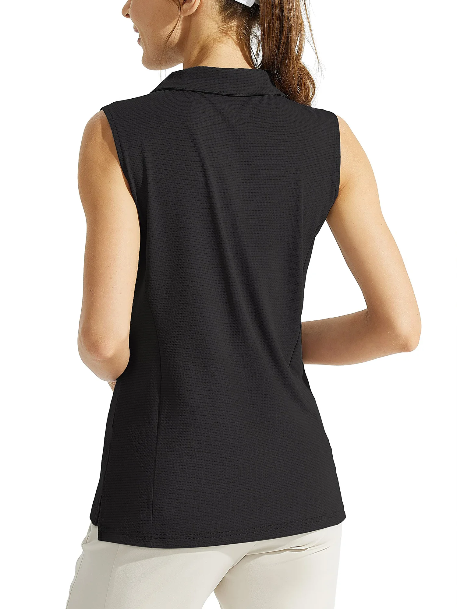 Ladies Fashionable Sleeveless Polo Shirts Golf Jerseys Tennis Tops Casual Sports Tops for Women - view 3
