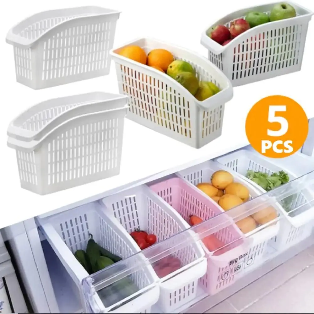 Kitchen Refrigerator Organizer Basket Container Drawner Storage Box Retractable Drawer Space Saver Fridge Rack