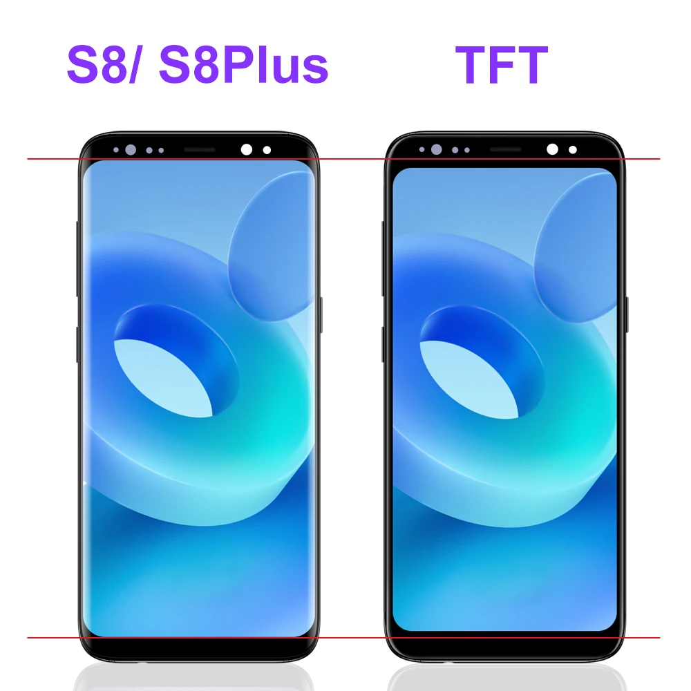 TFT S8 Plus Screen Assembly for Samsung Galaxy S8+ G955F Lcd Display Digital Touch Screen with Frame for Samsung Galaxy S8 G950F