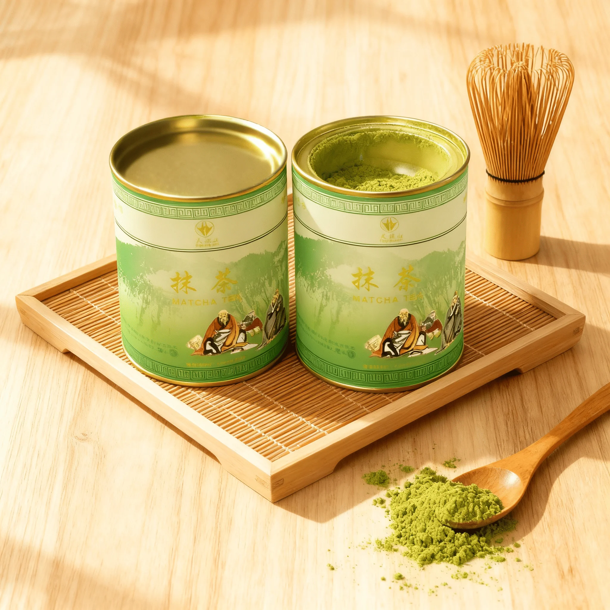 2 Packs THS Matcha Grüntee-Pulver – 100% gemahlener grüner Tee, 80g*2 - Für Tee, Latte & Backen