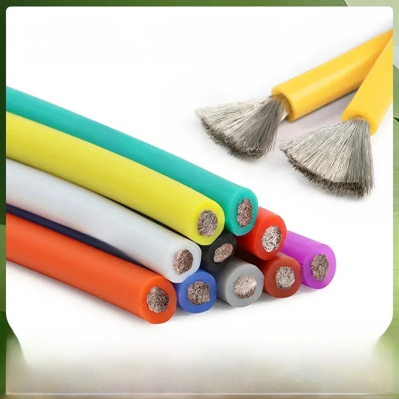Fil de Silicone Ultra doux 1M/5M, câble Flexible en cuivre résistant à la chaleur à haute température 30 28 26 24 22 20 18 16 15 14 13 12 10 AWG