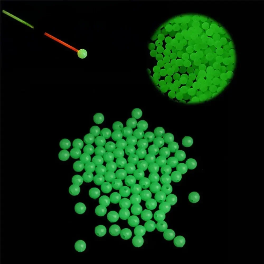 100 sztuk/worek spławiki koraliki 4/5/6/8mm okrągłe koraliki wędkarskie akcesoria lampa świecące kulki do wędkowania w nocy — zdjęcie 2