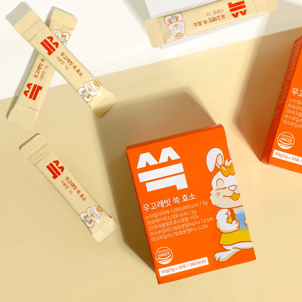 مكملات هضم إنزيمات Woogorabbit ، 1 حبة خفيفة ، مكملات هضم ، 30 عصا ، صندوق واحد #3