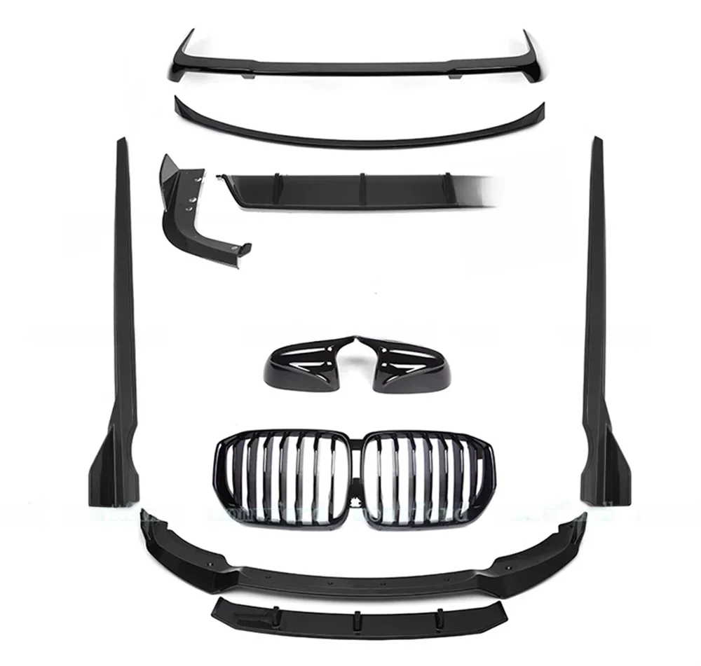 VOOR BMW X5 G05 2018-2023 ZWART AORO KITS VOORSPLITTER ZIJROKKEN ACHTER DIFFUSER montford SPOILER - afbeelding 2