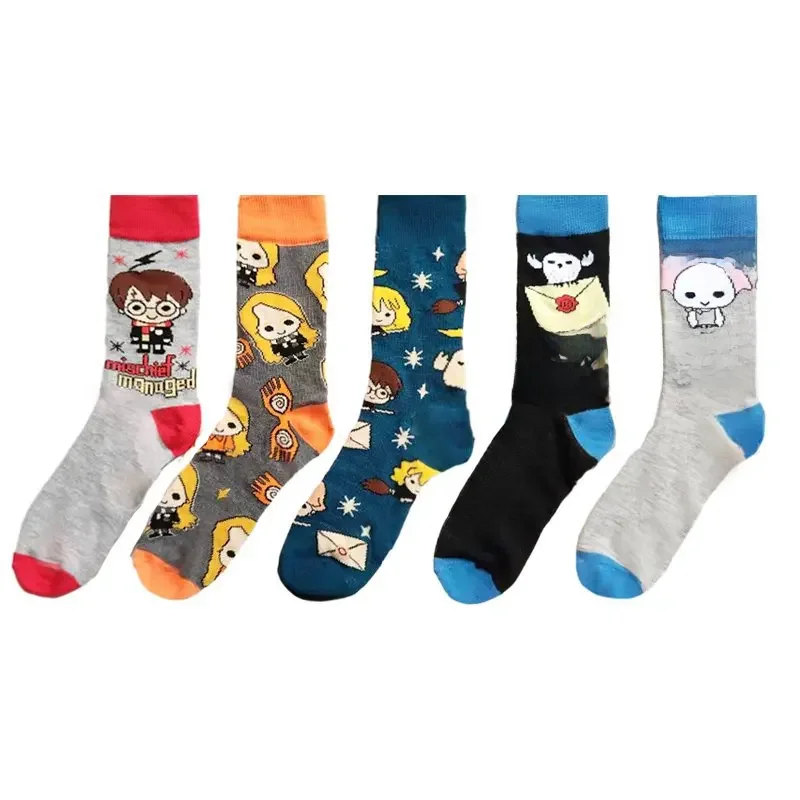 Harry Potter Baumwoll socken Kawaii Zeichentrick figuren Film Peripherie geräte Hermine Dobby