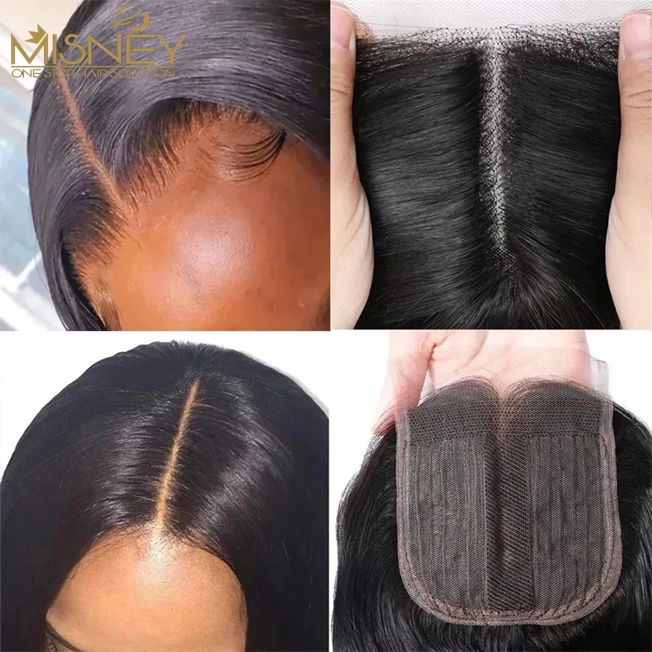 Straight Hair Lace Closure 4x1 T Middle Part Transparent Lace Closure Brazilian Human Hair Swiss Lace Deep Curly Cheveux Humain