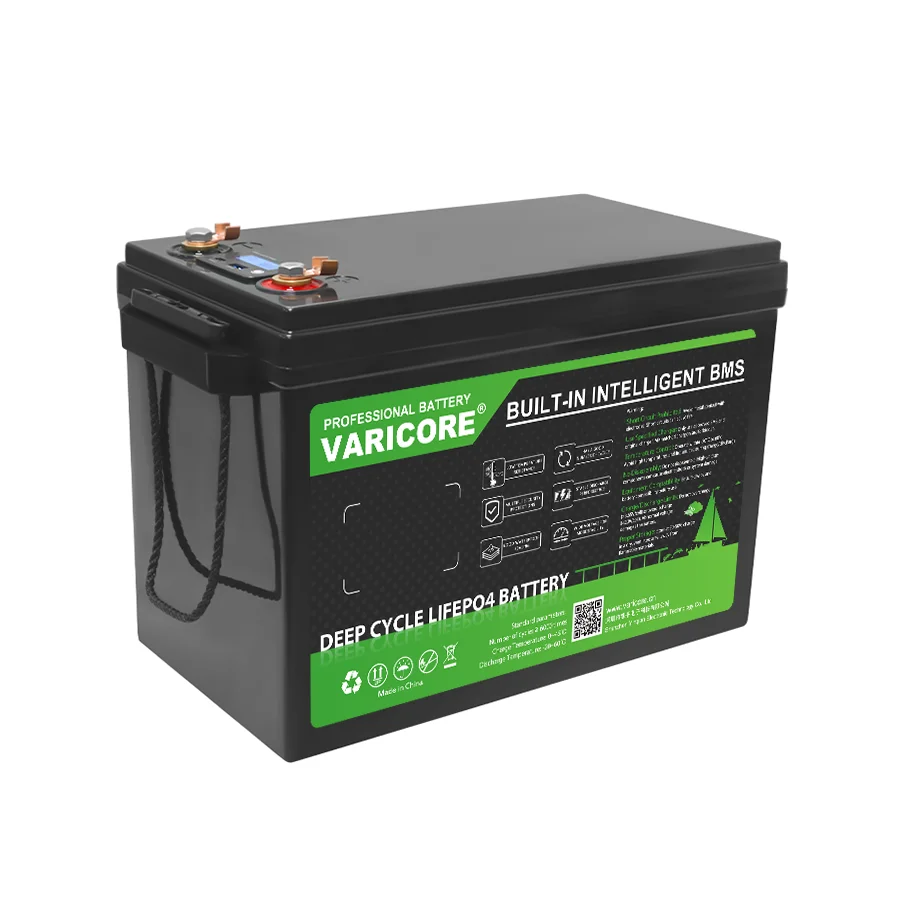 Batteria VariCore LiFePO4 12V 200Ah, Batteria al Litio Ferro Fosfato Ricaricabile a Ciclo Profondo con BMS per Camper, Campeggio, Sistema di Alimentazione Solare, Barca