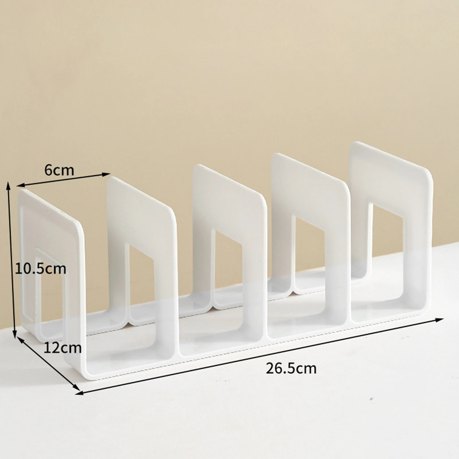 Acrylic Bookends Book Stand Four Section File Classification Bookshelf Dividers Handbag Storage Rack for Bookshelf Magazines