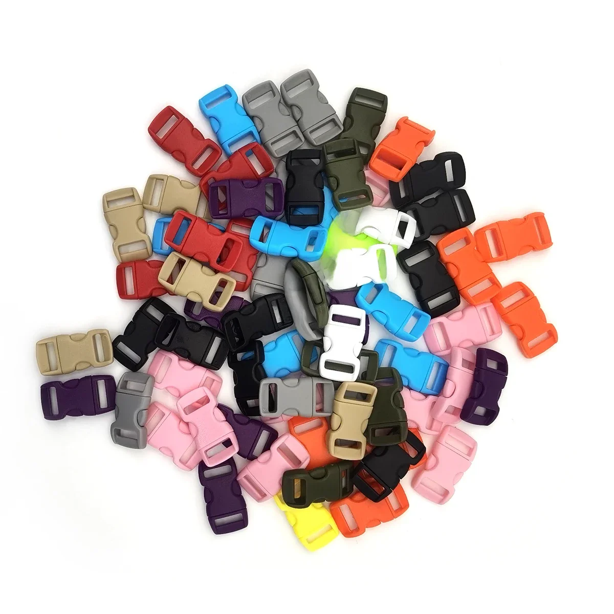 10 pièces 3/8 "10mm boucle à dégagement latéral Parachute incurvé 550 Paracord Bracelet bricolage collier de chien sangle sangle camping en plein air