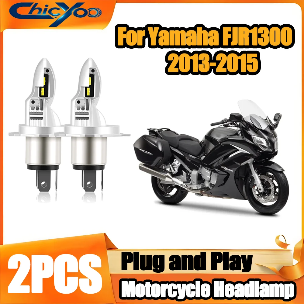 2pcs High Low Beam H4 Motorcycle Headlamps For Yamaha FJR1300 2013 2014 2015 Plug and Play High Power Canbus No Error