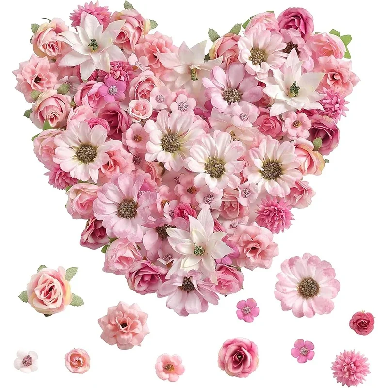 Mini marguerite artificielle pivoine, 50 pièces, fausses fleurs en soie pour la maison, décoration de mariage, couronne artisanale, accessoire cadeaux