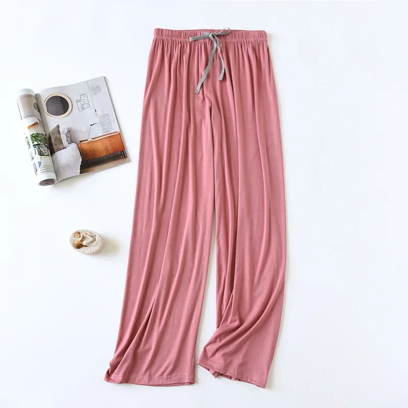 Spring Summer Women Soft Cotton Sleep Pants Girls Cool Home Trousers Sleepwear Pants Ladies Leisure Loosen Pajama Pants