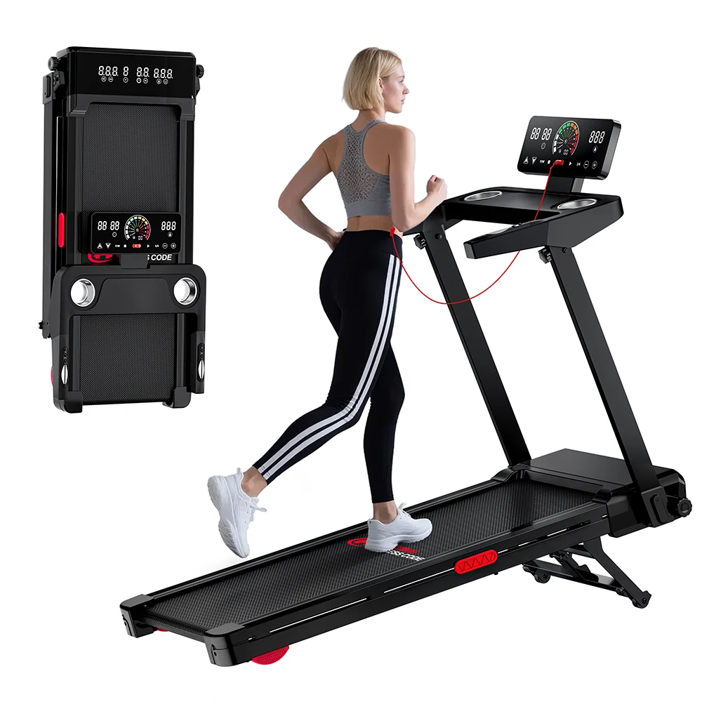 Foldable Treadmill Q8PRO 20% Incline 1-14km/H Walking Pad Save Space LED Display APP Heart Rate Monitoring Folding Under Desk Treadmill