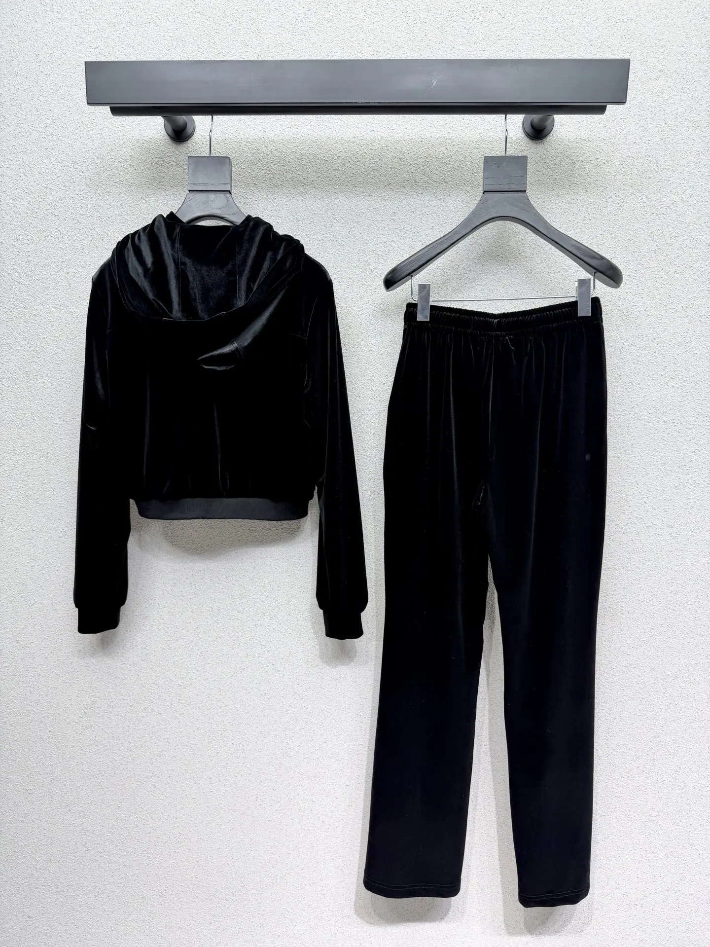 

Высокое качество, осенне-зимний женский повседневный модный однотонный бархатный комплект, куртка на молнии с капюшоном, свободные брюки J054Q