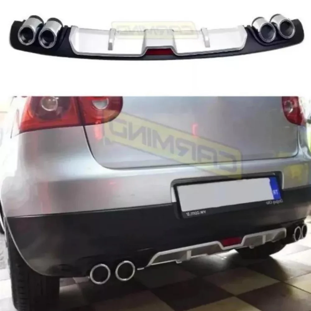 For VW Volkswagen Golf MK6 Car Rear Bumper Diffuser Black ABS Plastic Car-Styling Spoiler Deflector BodyKit Splitter Lip