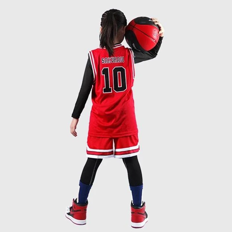 Conjunto de ropa deportiva para niños y niñas, traje de Cosplay del equipo de baloncesto escolar Shohoku, Anime Slam Dunk, Sakuragi Hanamichi