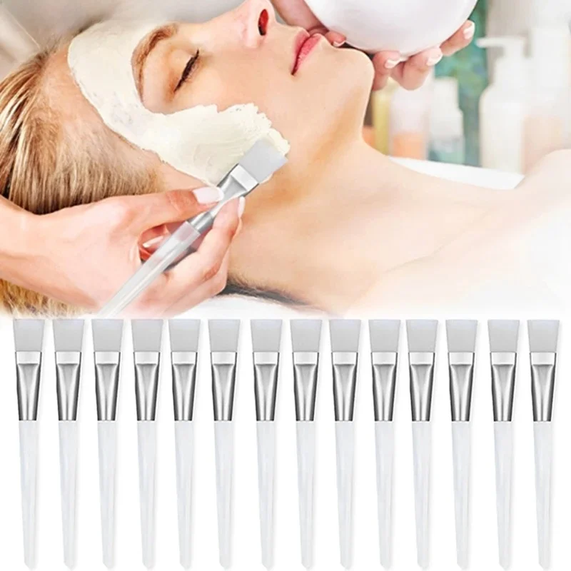 Ensemble de pinceaux pour masque Facial, applicateur de masque Facial, brosse douce pour Application faciale avec manche en plastique transparent pour les soins de la peau, 12/6/2 pièces