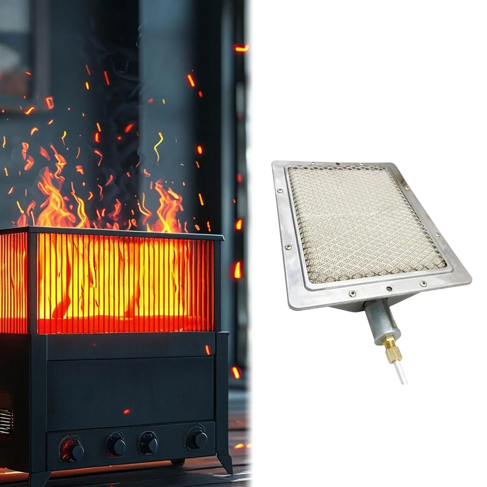 22*17cm Barbecue BBQ Infrared Ceramic Heater Burner Gas Grill Stove Stainless Galvanized Sheet Plate Heating Element with Nozzle - view 2