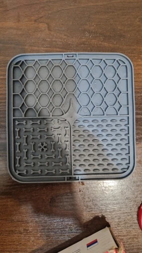 Customer review photo for Dog Lick Mat with Suction Cups