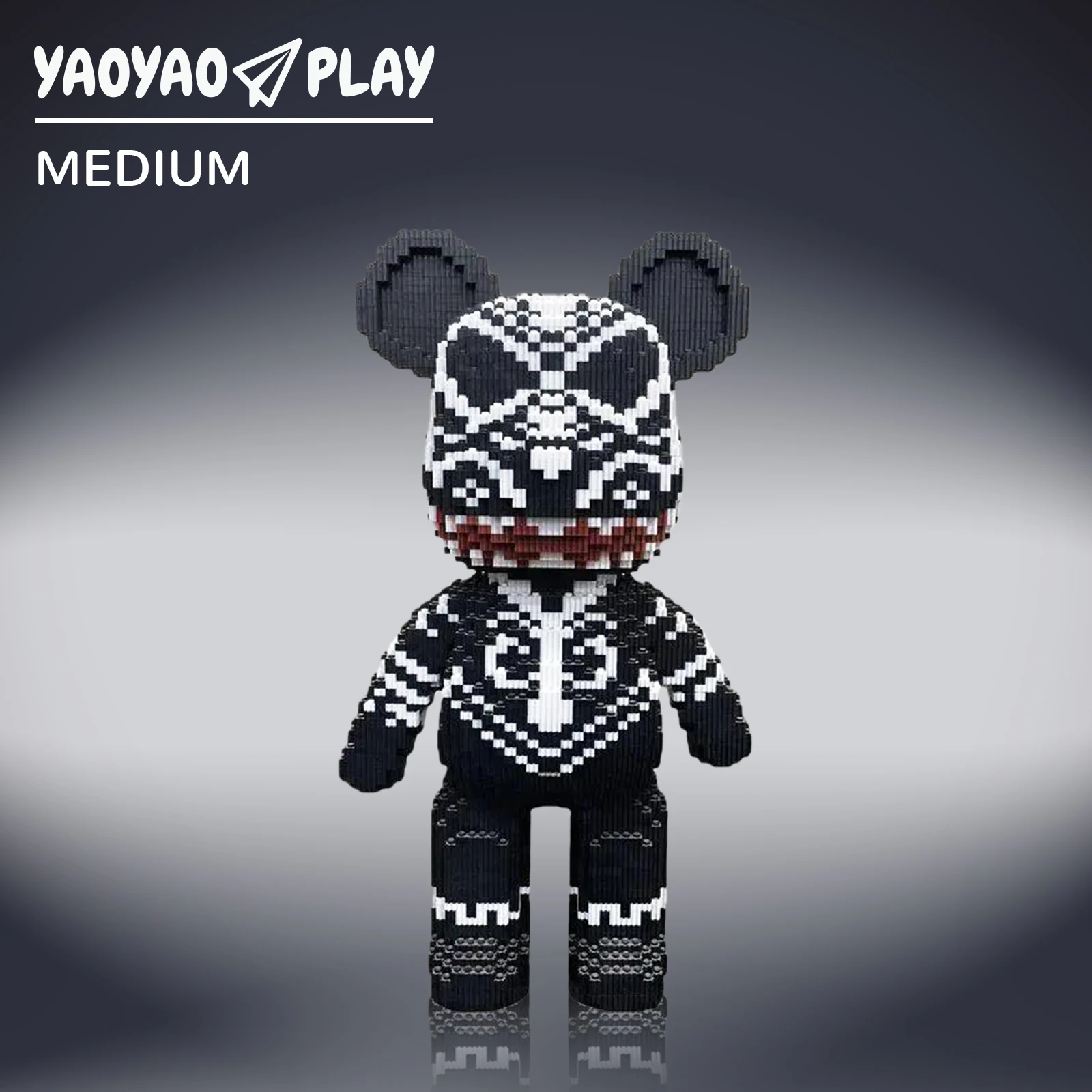 Black Totem หมีใหญ่,yaoyaoplay Building Block ของเล่น,ของขวัญวันเกิด,การศึกษา,เด็กชายหญิง Decor,Cool Interlocking Brick