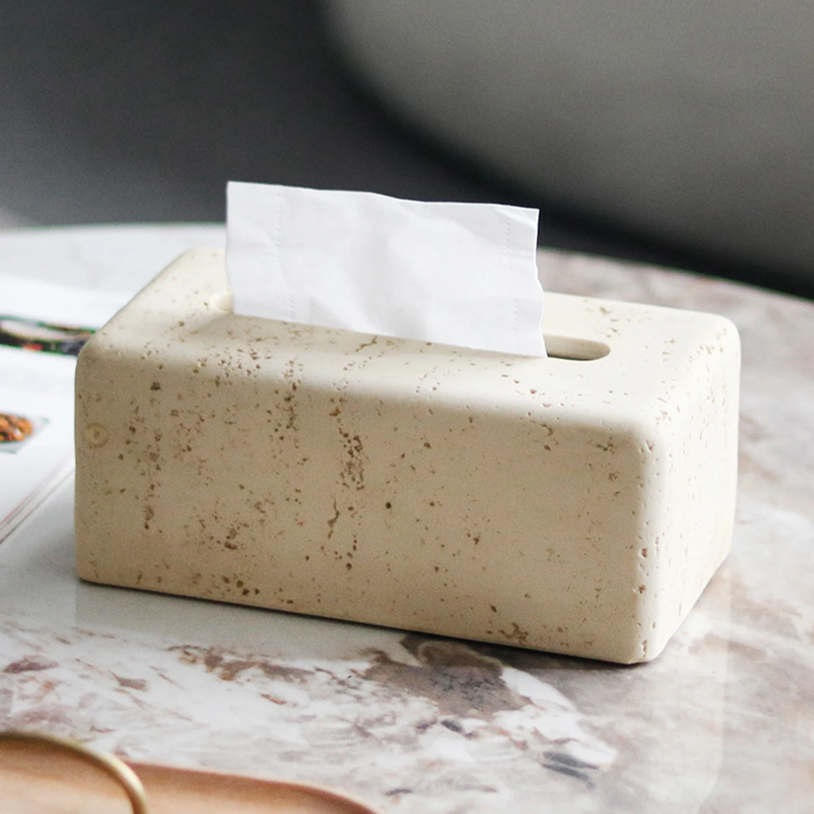 

Rectangle Tissue Holder Tabletop Bedside Bathroom Kitchen Office Dresser Vanity Countertop Car Tissue Canister Home Decor