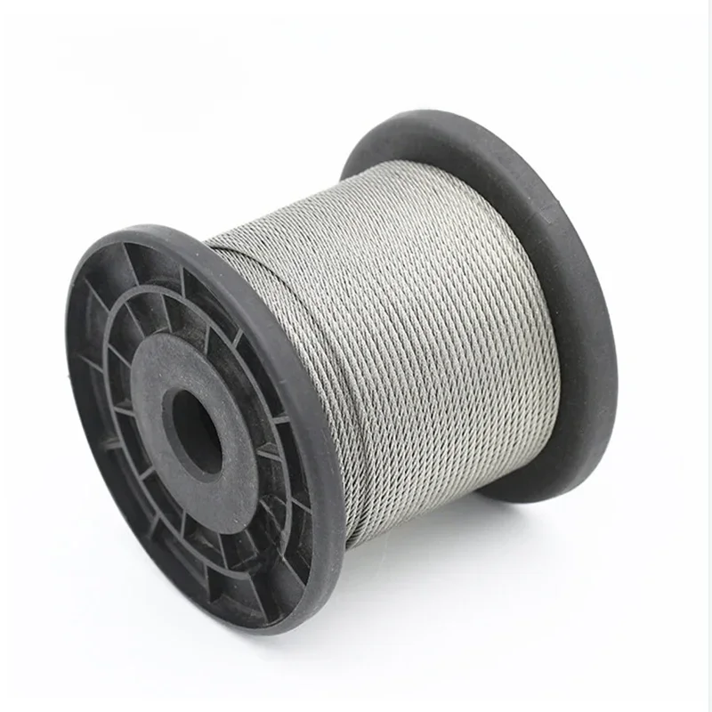 Câble métallique Flexible en acier et PVC, 100 mètres, câble souple, corde à linge transparente en acier inoxydable, diamètre 0.5/1/2/3/4/5/6/8mm