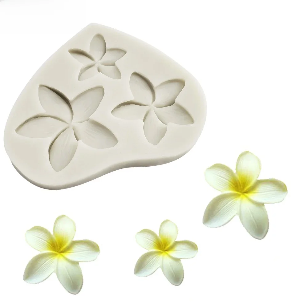 Plumeria kwiat silikonowe formy kremówka formy ciasto dekorowanie narzędzia czekolada Gumpaste cukierki gliny formy M2352 — zdjęcie 2