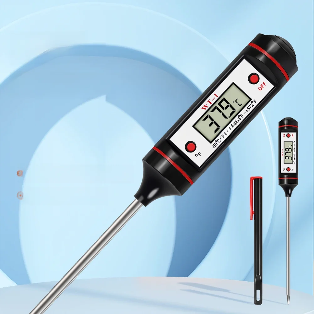 1 pièce 300 ℃ Thermomètre alimentaire numérique pour viande, cuisine, eau de cuisson, lait, sonde alimentaire, compteur de température, outil de four électronique pour barbecue