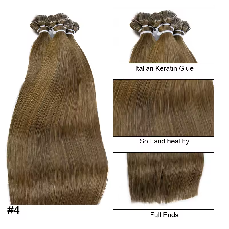 Straight Human Hair Extension By Fusion Flat Tip Keratin Capsules 0.8g/ 1g/Strand 50pcs Natural Hair Extension Ombre Blond Color - Image 11