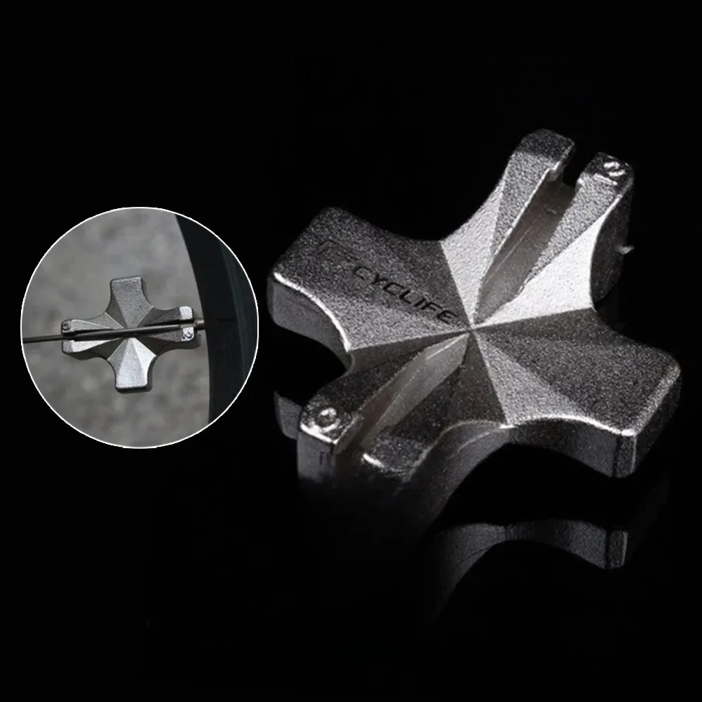 AliExpress NONE Mini Bicycle Spoke Wrench Steel Bike Wheel Rim 4 Way Spanner Bicycle Spoke Nipple Key Adjuster Repair Tools Bike Accessories