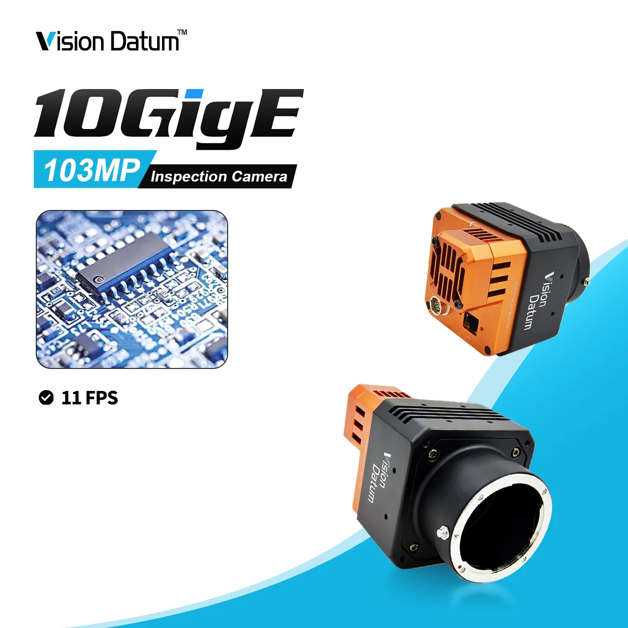 Large Area Scan Camera 103MP 100MP 11264 x 9200 Global CMOS 10GigE 11fps IMX461 3.2um For Electronic Component Measurement