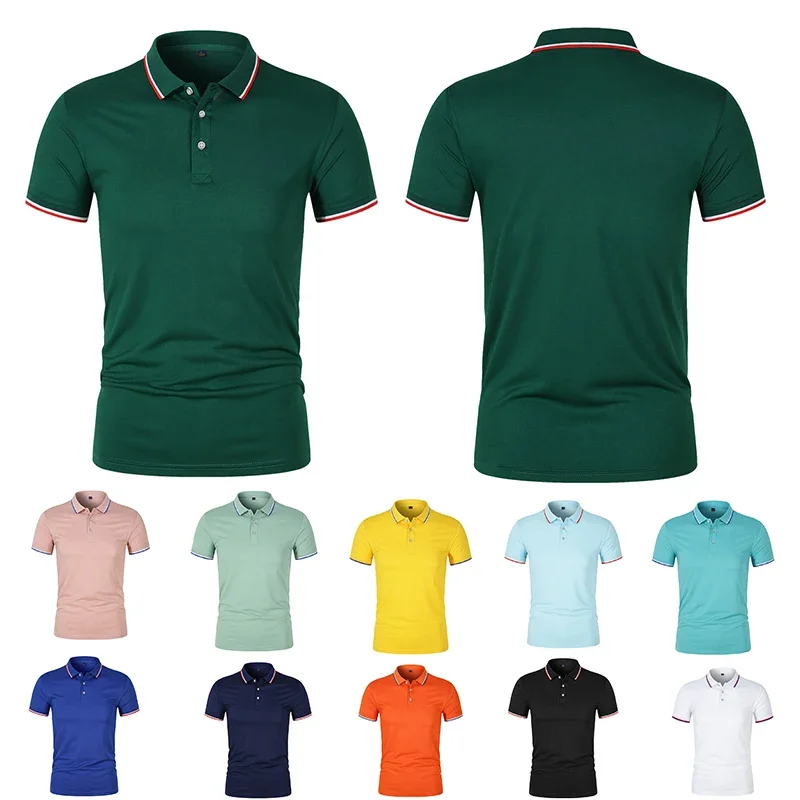 Zomer Heren Revers Korte Mouw Poloshirt Custom Print Logo Geborduurde Naam Bedrijf Sport Hardlopen Grote 5xl 6xl Top - afbeelding 2