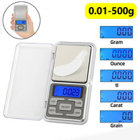 0.01g/500g Mini Electronic Scales High Precision Digital Scale for Jewelry Suitcases Travel Scale Pocket Mini Scale for Kitchen