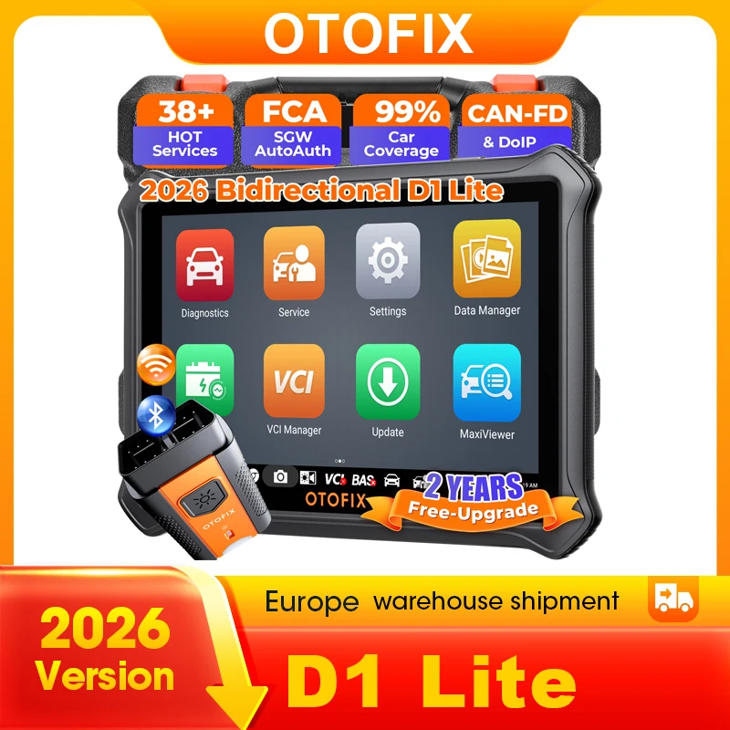 OTOFIX D1 Lite Scanner automobile OBD2, 2 ans de mise à jour, contrôle bidirectionnel, Bluetooth, outil de diagnostic de tous les systèmes, CAN FD DoI