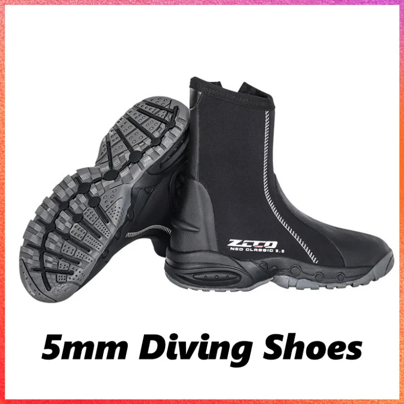 zcco-5mm-adult-vulcanization-diving-shoes-winter-cold-proof-high-upper-neoprene-scuba-snorkeling-fishing-kitesurf-equipment