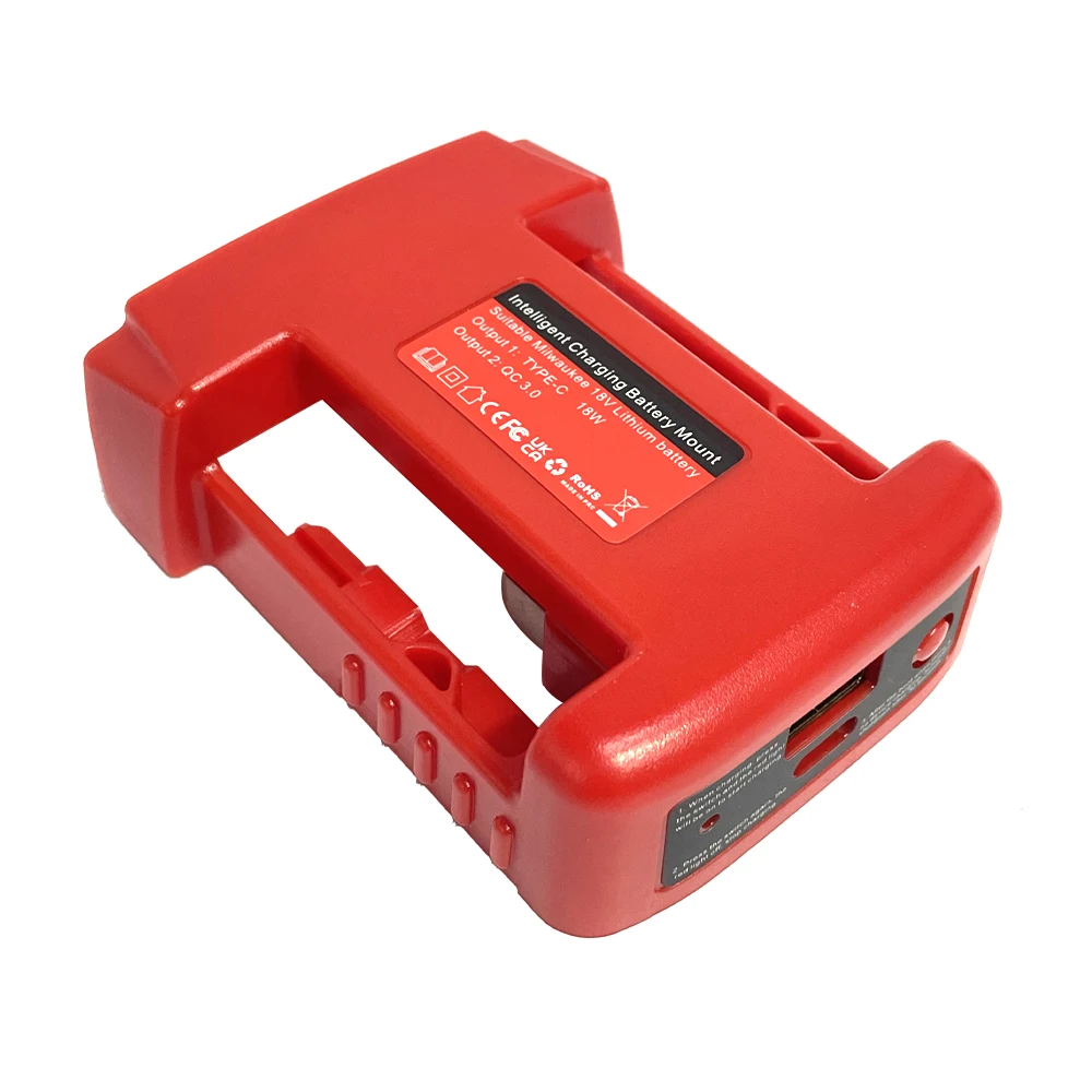 Battery Adapter for Milwaukee 18V Battery Adaptor with USB Charger & Type-C PD Power Source Charger for Milwaukee 18V Battery