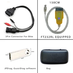 Diagnostic tool OBD2 Service kit for DUCATI GUZZI MV GILERA MORINI JPDiag, GuzziDiag