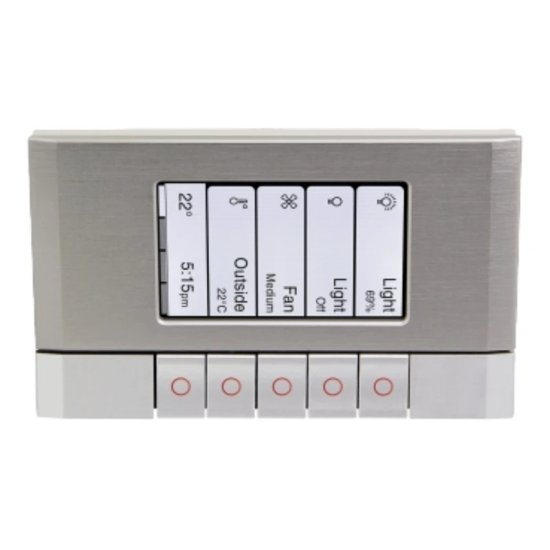 5085EDLB-SS C-Bus 5 Key Wall Plate eDLT Dynamic Labelling Tri Color LED Stainless Steel Smart Home
