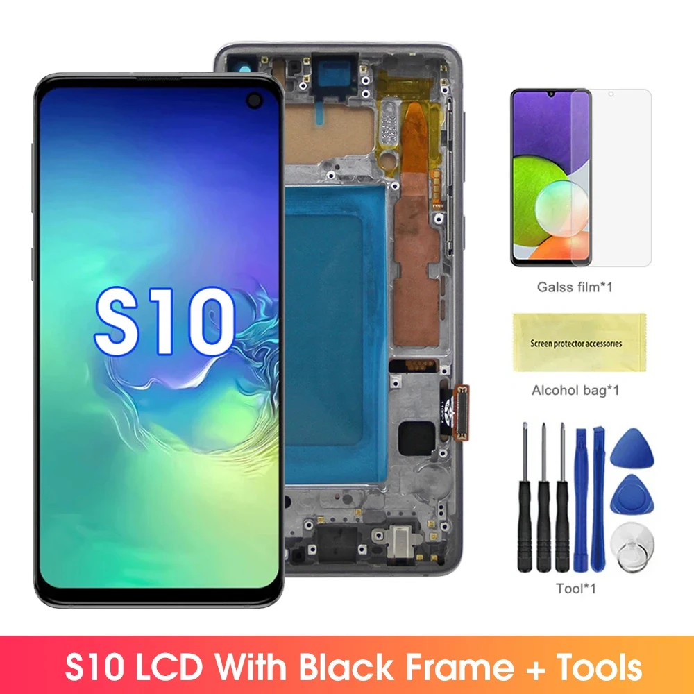 Novo! Conjunto de tela tft para samsung galaxy s10 plus g975 display lcd digitador da tela toque para samsung galaxy s10 g973